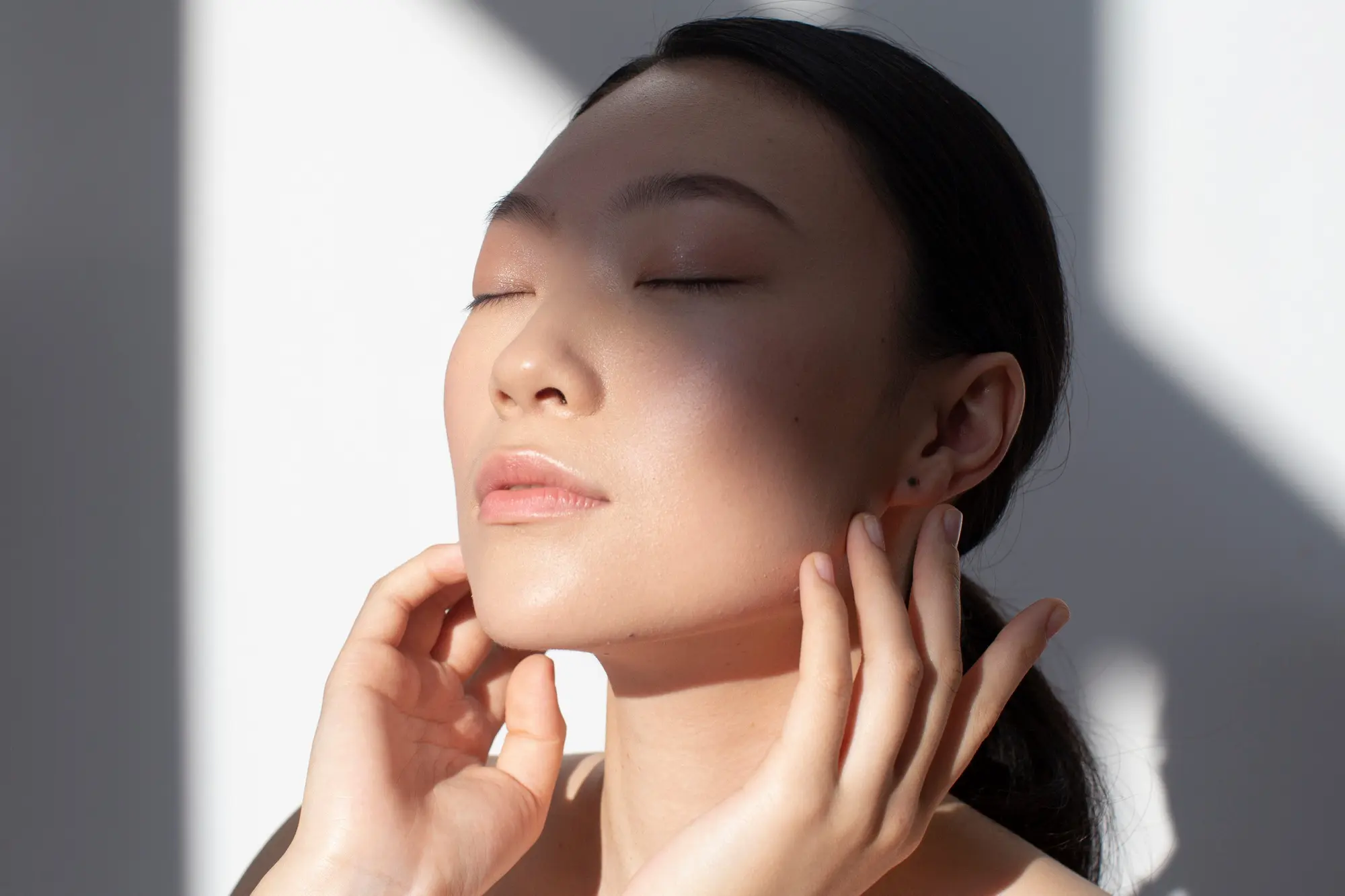 woman basking in the sunlight